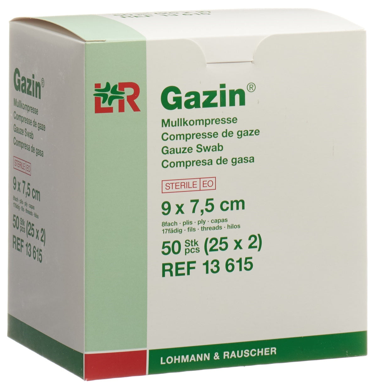 Gazin Mullkompressen Set 7.5x9cm, 8-fach, steril (50 Stk)