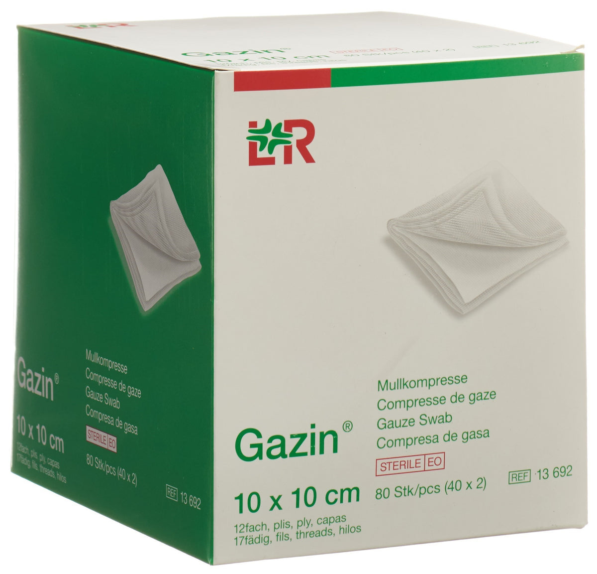 Gazin Mullkompressen 10x10cm 12-fach steril (40x2 Stk)