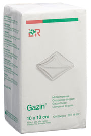 Gazin Mullkompressen 10x10cm 12-fach unsteril (100 Stk)