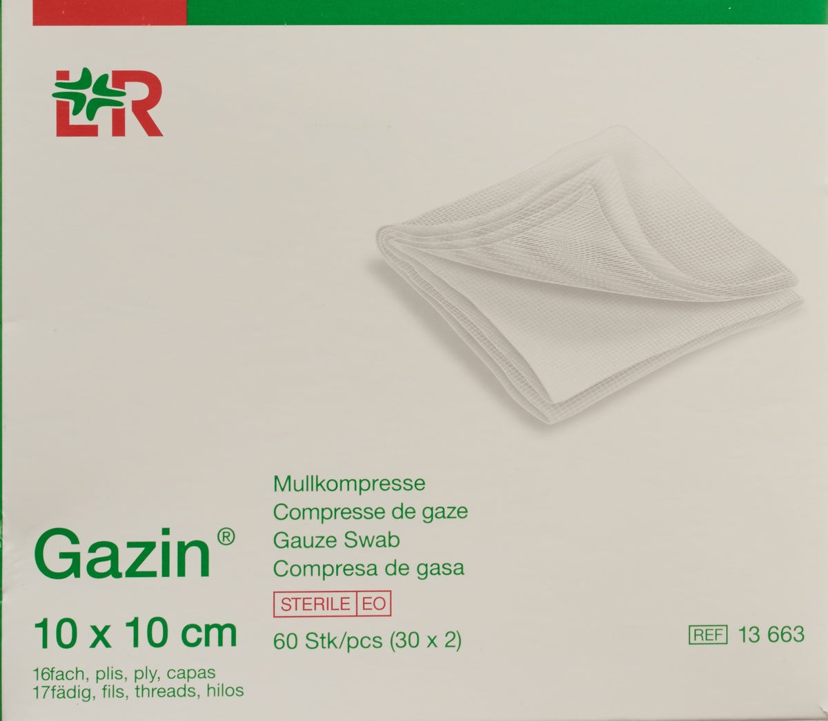 Gazin Mullkompressen 10x10cm 16-fach steril (10x10 Stk)