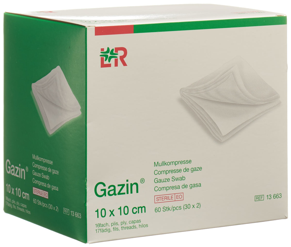 Gazin Mullkompressen 10x10cm 16-fach steril (30x2 Stk)