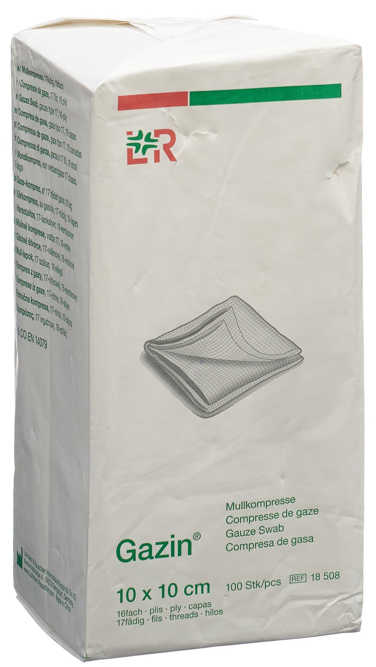 Gazin Mullkompressen 10x10cm 16-fach unsteril (100 Stk)