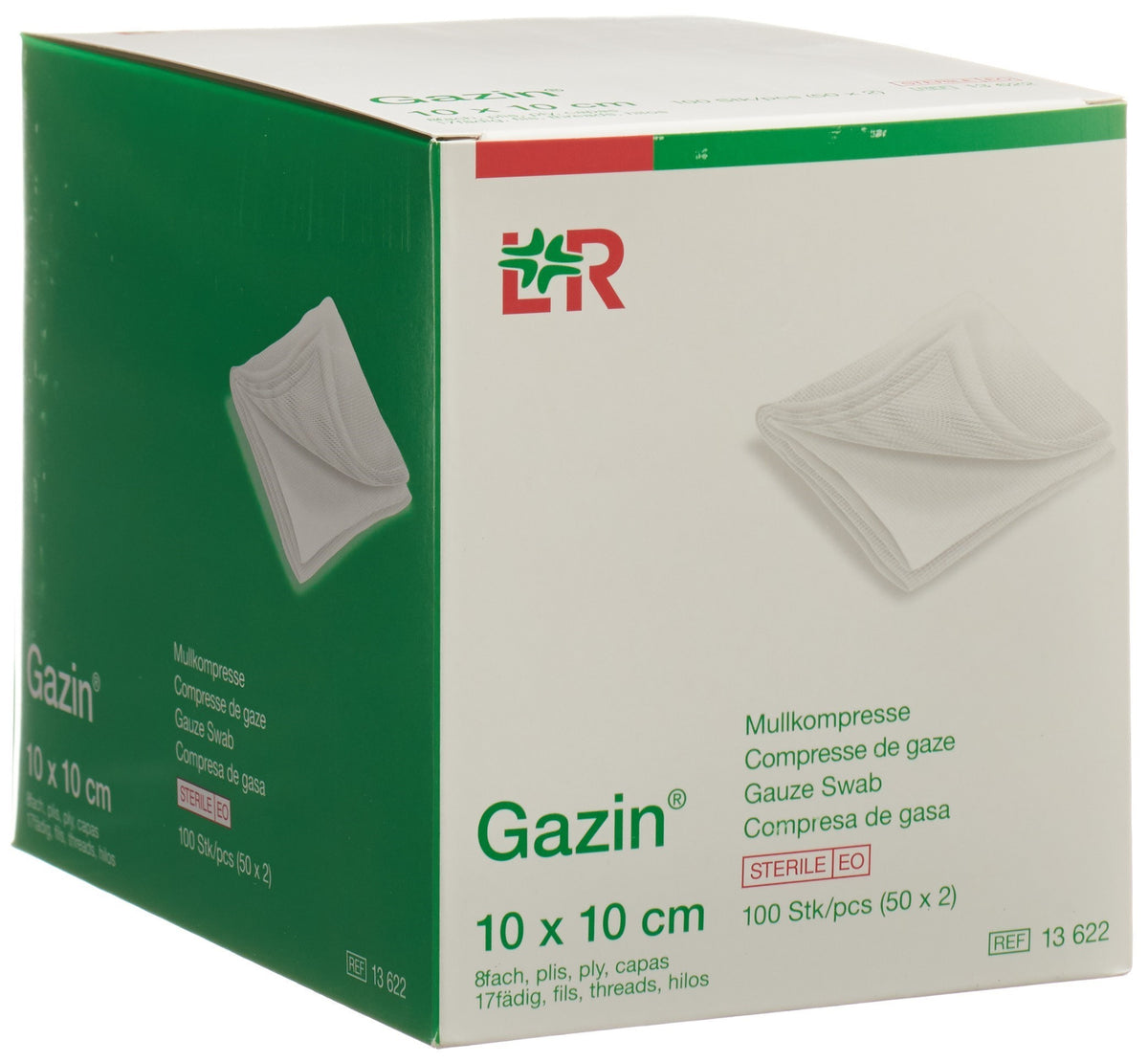 Gazin Mullkompressen 10x10cm 8-fach steril (50x2 Stk)