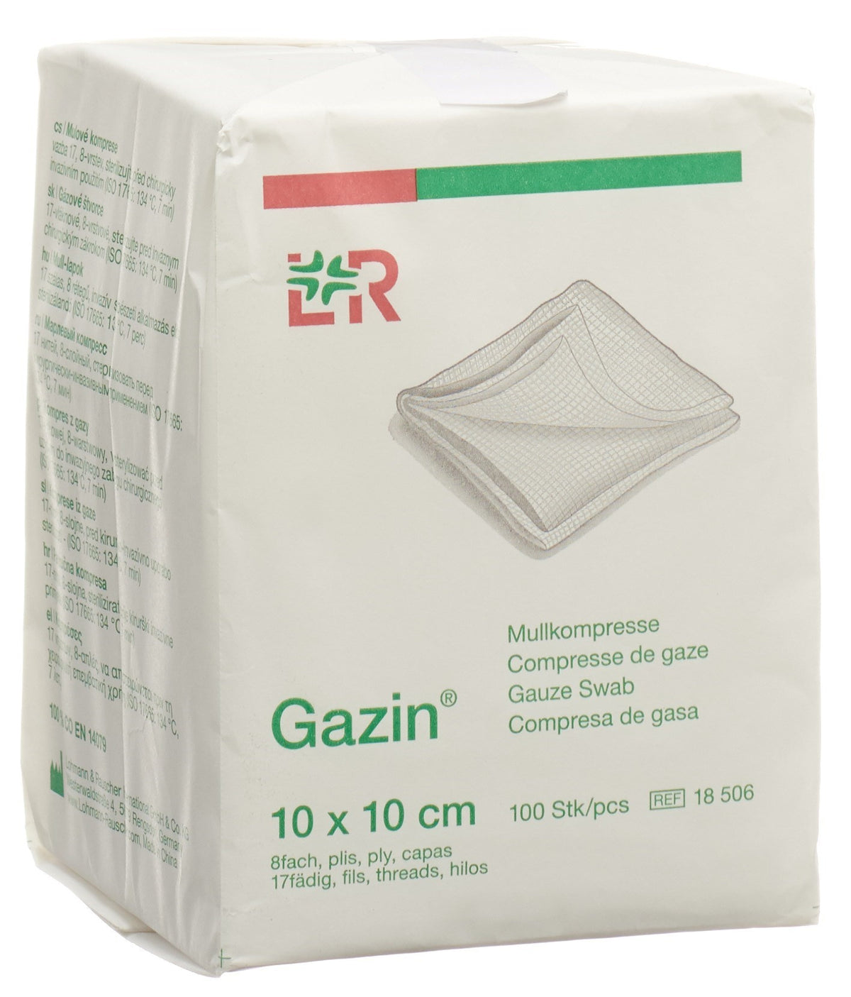 Gazin Mullkompressen 10x10cm 8-fach unsteril (100 Stk)