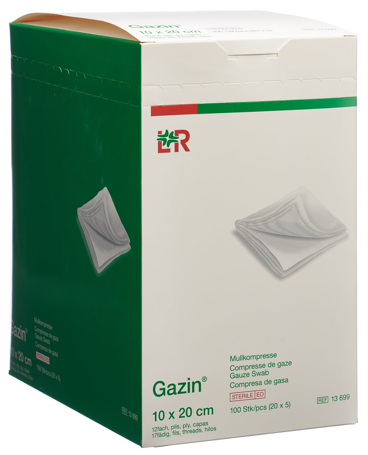 Gazin Mullkompressen Set 10x20cm 12-fach steril (20x5 Stk)