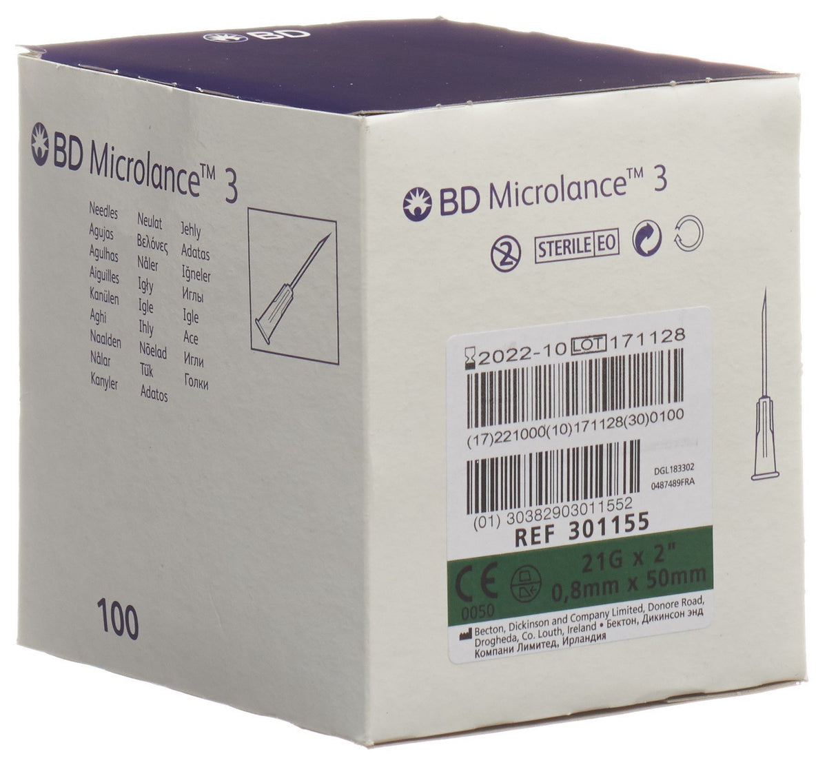 BD Microlance 3 Injektion Kanüle 0.80x50mm grün (100 Stk)