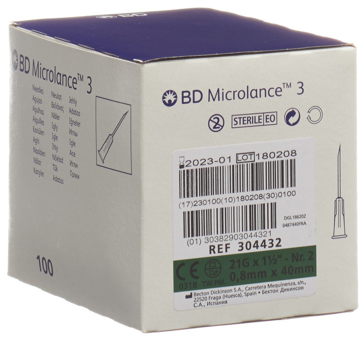 BD Microlance 3 Injektion Kanüle 0.80x40mm grün (100 Stk)