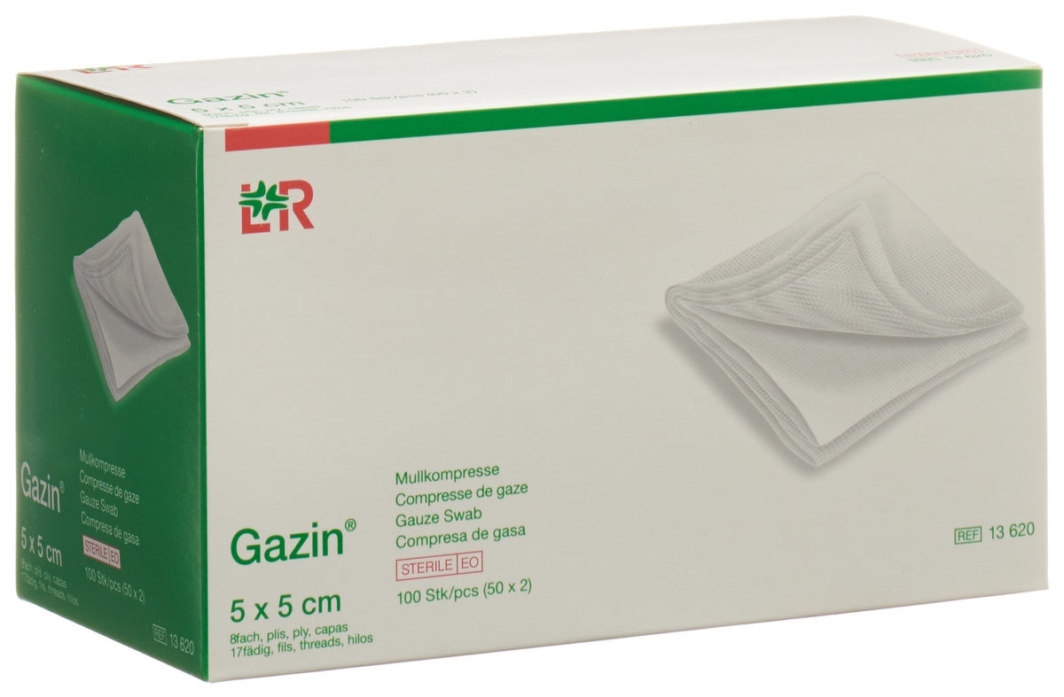 Gazin Gazin Mullkompresse 5x5cm 8-fach steril (50x2 Stk)
