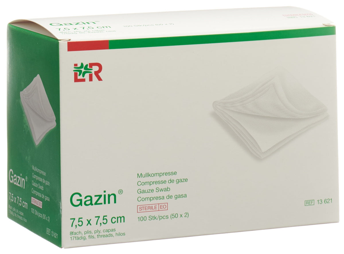 Gazin Mullkompressen 7.5x7.5cm 8-fach steril (50x2 Stk)