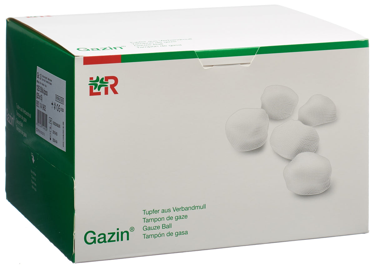 Gazin Tupfer aus Verbandmull Grösse 3, 20-fädig, steril (25x5 Stk)