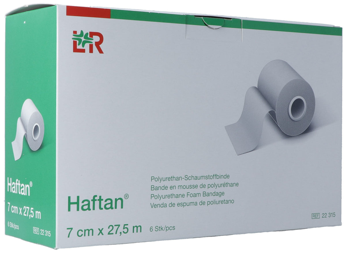Haftan Schaumstoffbinden 27.5mx7cm Rolle (6 Stk)