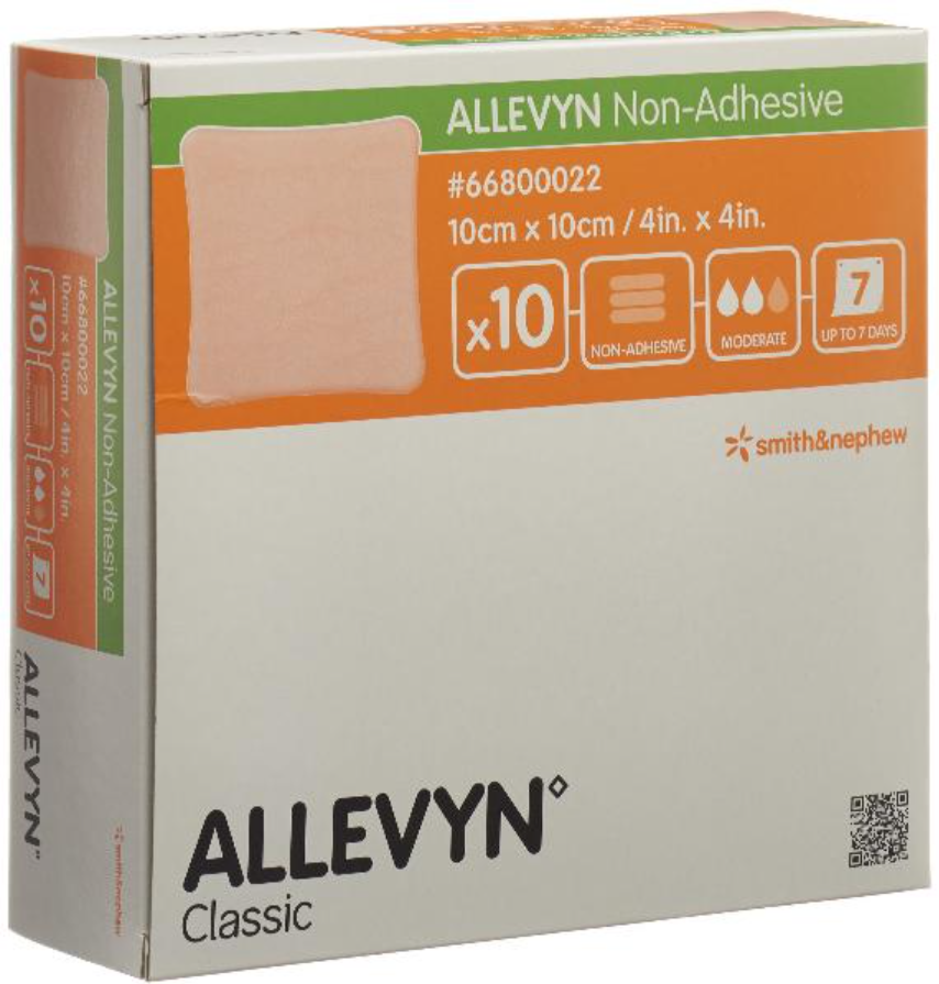 ALLEVYN Classic Non-Adhesive Wundverband, 10x10cm (10 Stk)