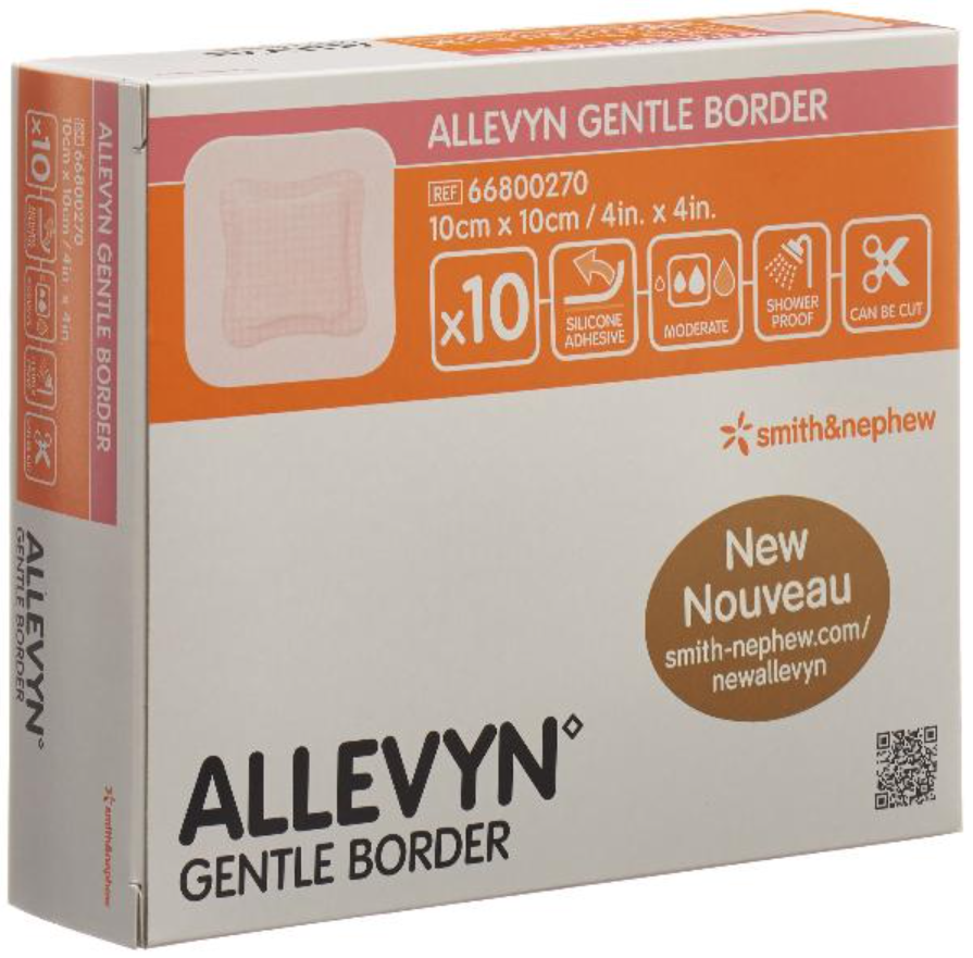 ALLEVYN GENTLE BORDER Wundverband, 10x10cm (10 Stk)