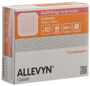 ALLEVYN Ag Gentle Border Wundverband, 7.5x7.5cm (10 Stk)