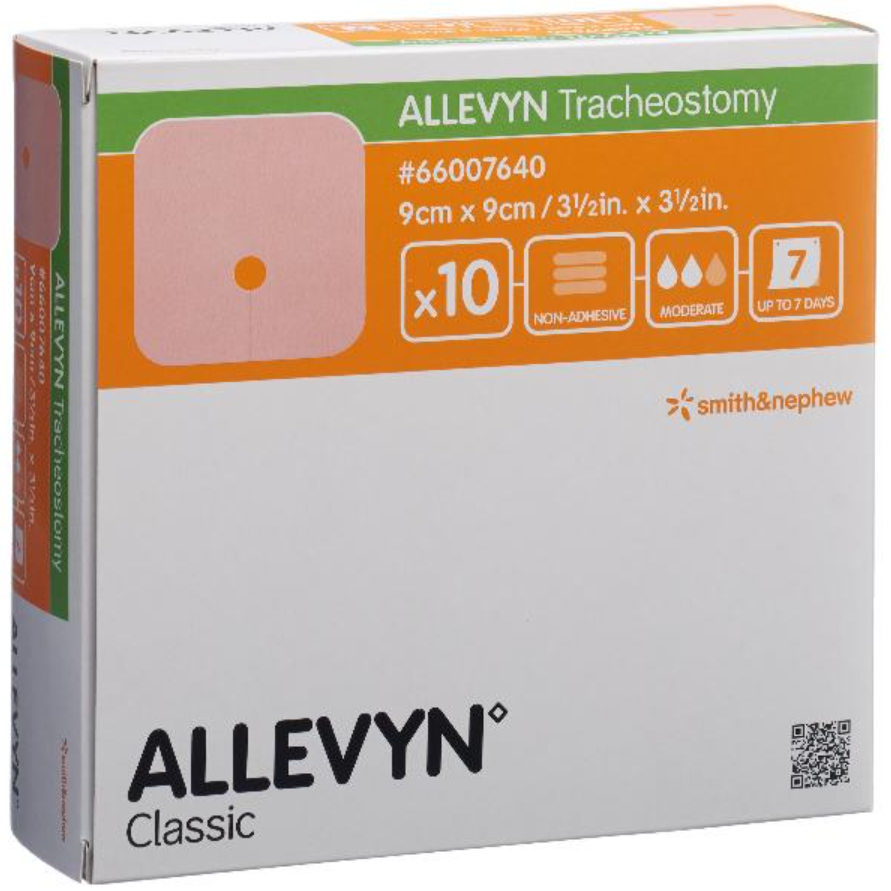ALLEVYN Tracheostomy Wundverband, 9x9cm (10 Stk)