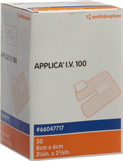 APPLICA I.V.100 Kanülenfix 8x6cm mit Polster (50 Stk)