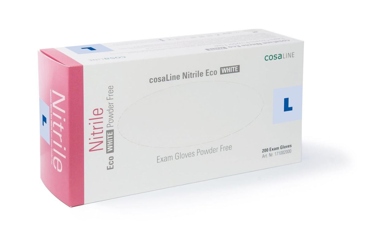 Cosaline UHS Nitril Handschuhe, Grösse L, Eco, weiss, puderfrei (200 Stk)