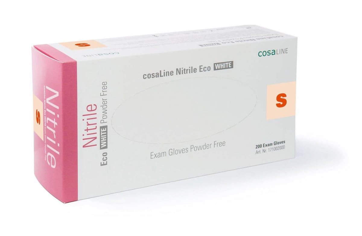 Cosaline UHS Nitril Eco Handschuhe, Grösse S, weiss, puderfrei (200 Stk)