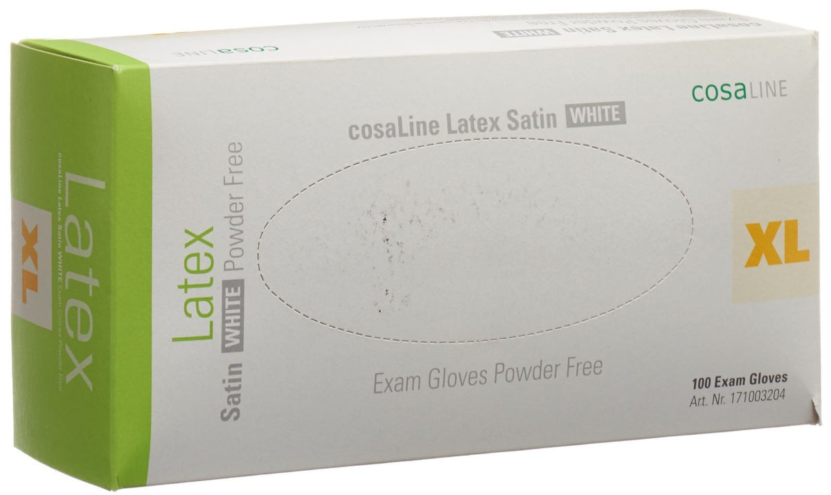 Cosaline UHS Latex Handschuhe, Grösse XL, Satin, weiss, puderfrei (100 Stk)