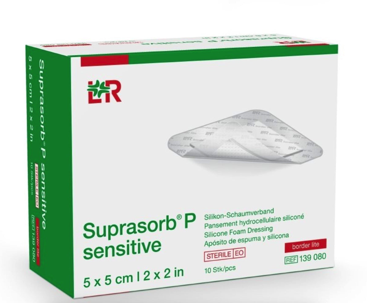 Suprasorb P sensitive border lite 5x5cm (10 Stk)