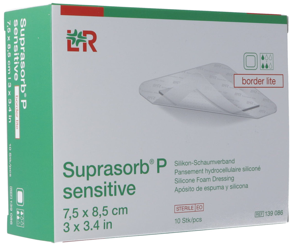 Suprasorb P sensitive border lite 7.5x8.5cm (10 Stk)