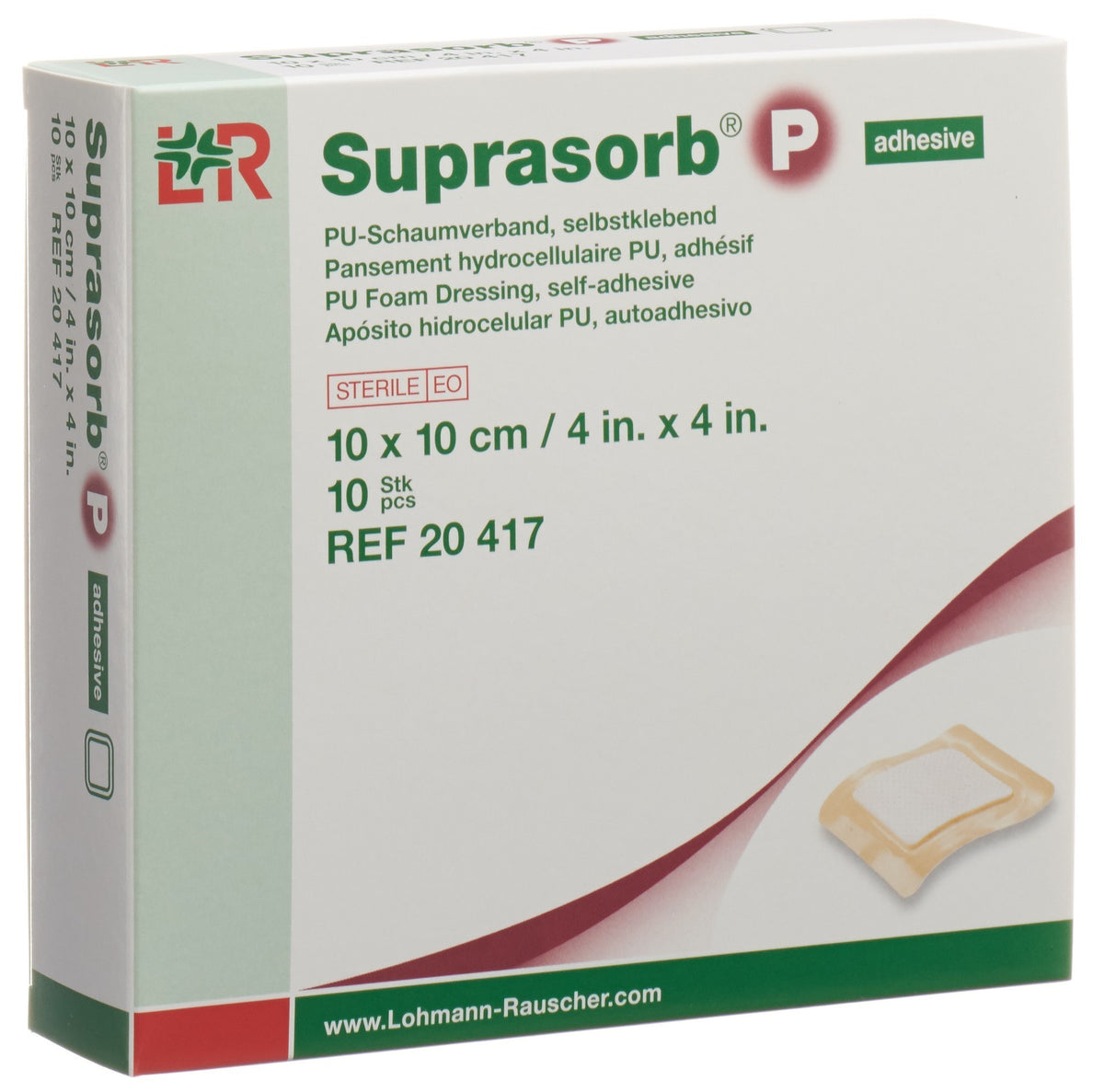 Suprasorb P Schaumverband 10x10cm selbstklebend (10 Stk)