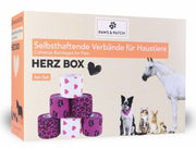 Paws and Patch Selbsthaftende Verbände HERZ BOX 5x5cm (6er-Set)