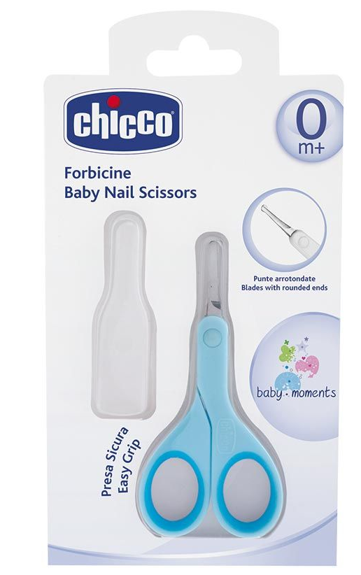 Chicco Babyschere mit Schutzkappe hellblau