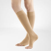 VenoTrain Soft AD KKL2 Grösse S plus/short offene Fussspitze caramel (1 Paar
