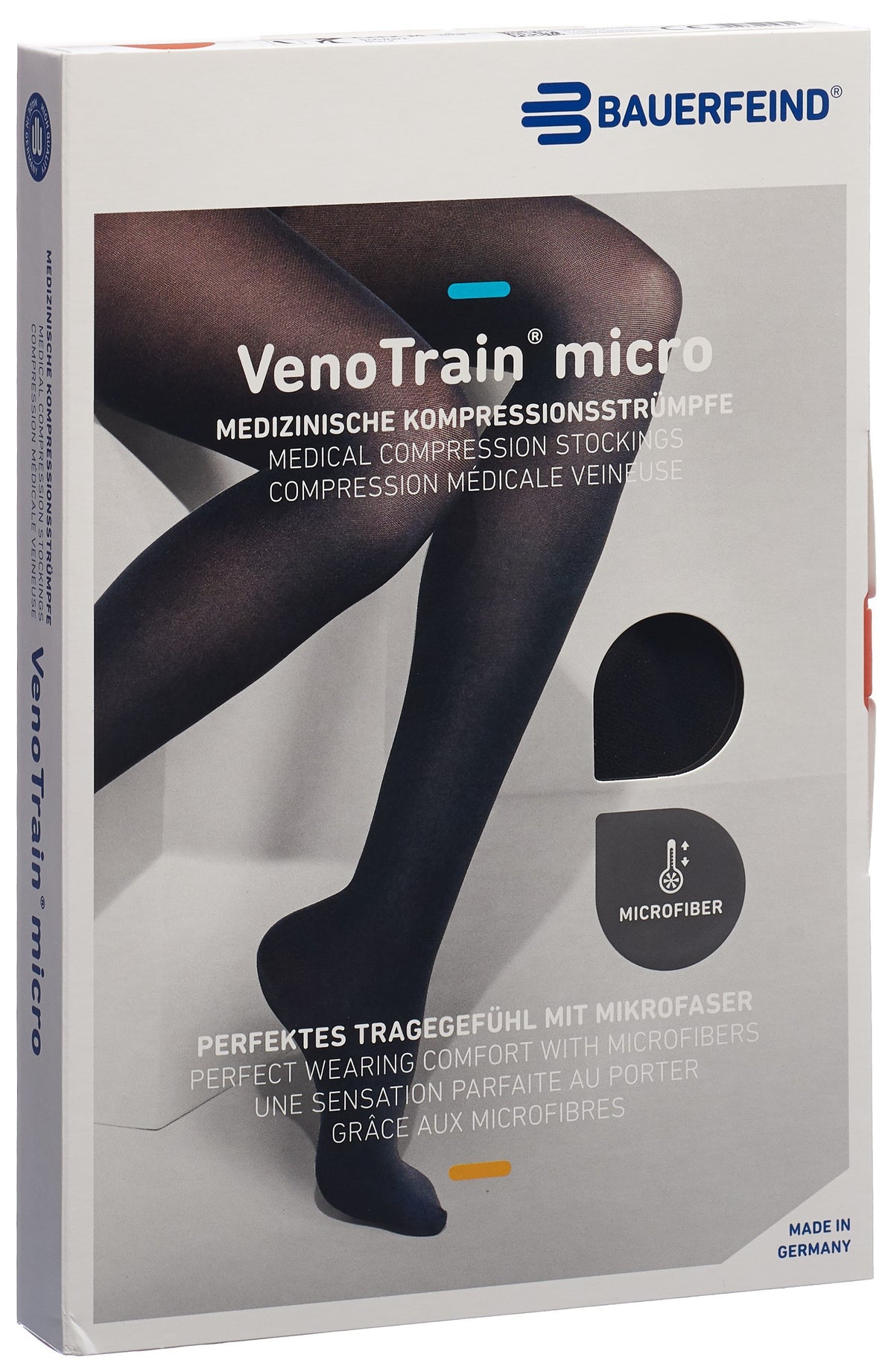 VenoTrain micro AG KKL2 Grösse XL plus/long geschlossene Fussspitze schwarz Haftband Mikronoppen (1 Paar)