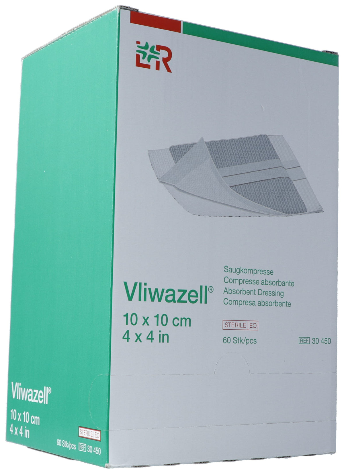 Vliwazell Saugkompresse 10x10cm steril (60 Stk)