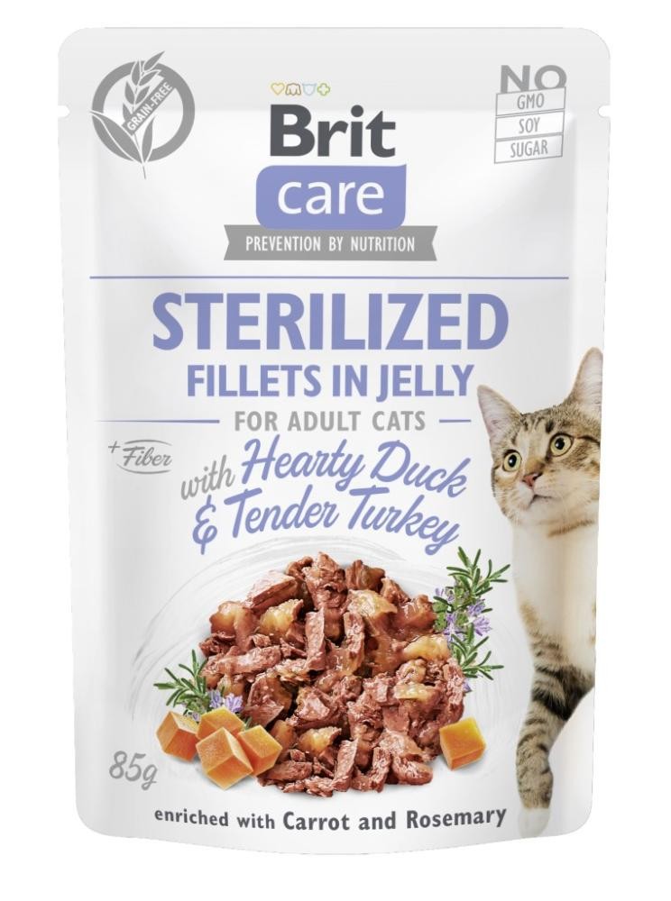Brit Care Fel Adult in Jelly Ente+Truthahn Sterilized (24x85g)