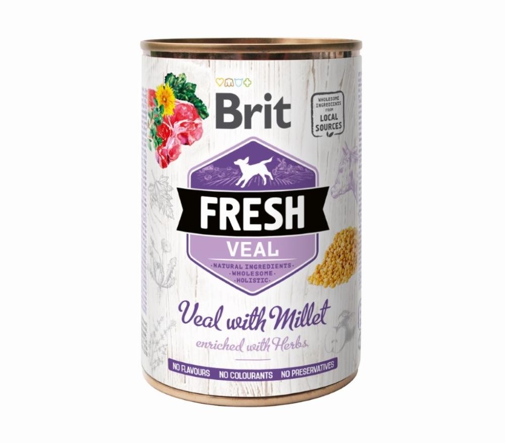 Brit Fresh Can Adult Kalbfleisch mit Hirse (6x400g)