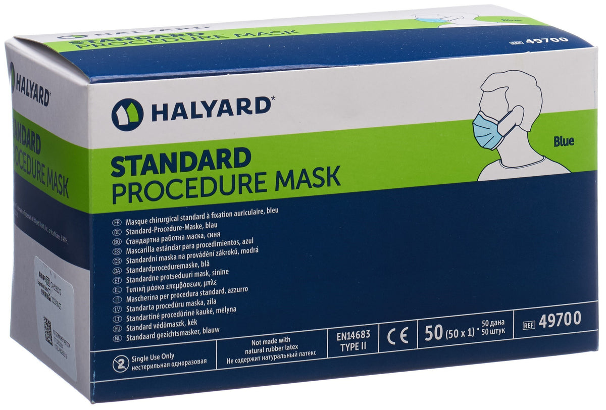 HALYARD Procedure Mask protect blau Typ IIR 50 Stk