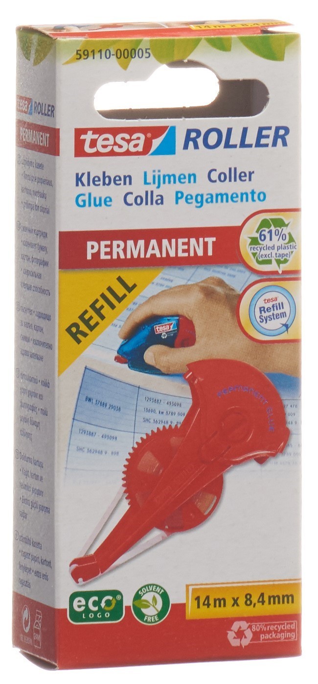 Tesa Kleberoller 14mx8.4mm Permanent Nachfüllkassette ecoLogo (1 Stk)