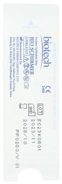 Bio Schirmer Strips Sterile Ophthalmic Strips (100 pcs)