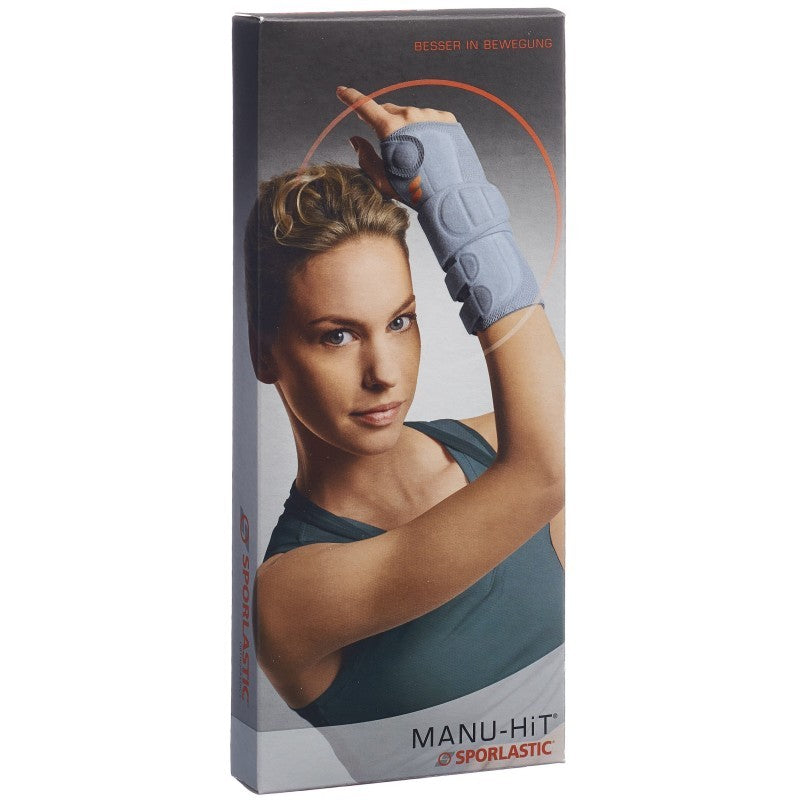 SPORLASTIC Manu Hit, Grösse S, 15-17cm, links, platinum (1 Stk)