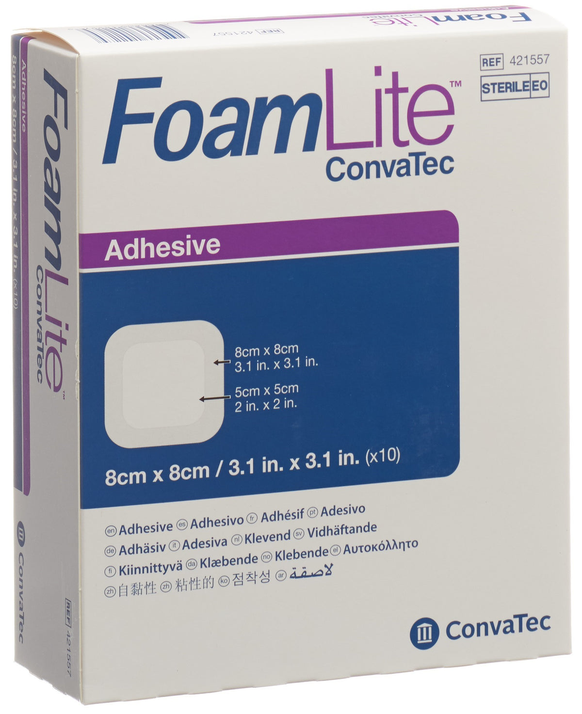 FOAM LITE Convatec Silikon-Schaum 8x8cm 10 Stk
