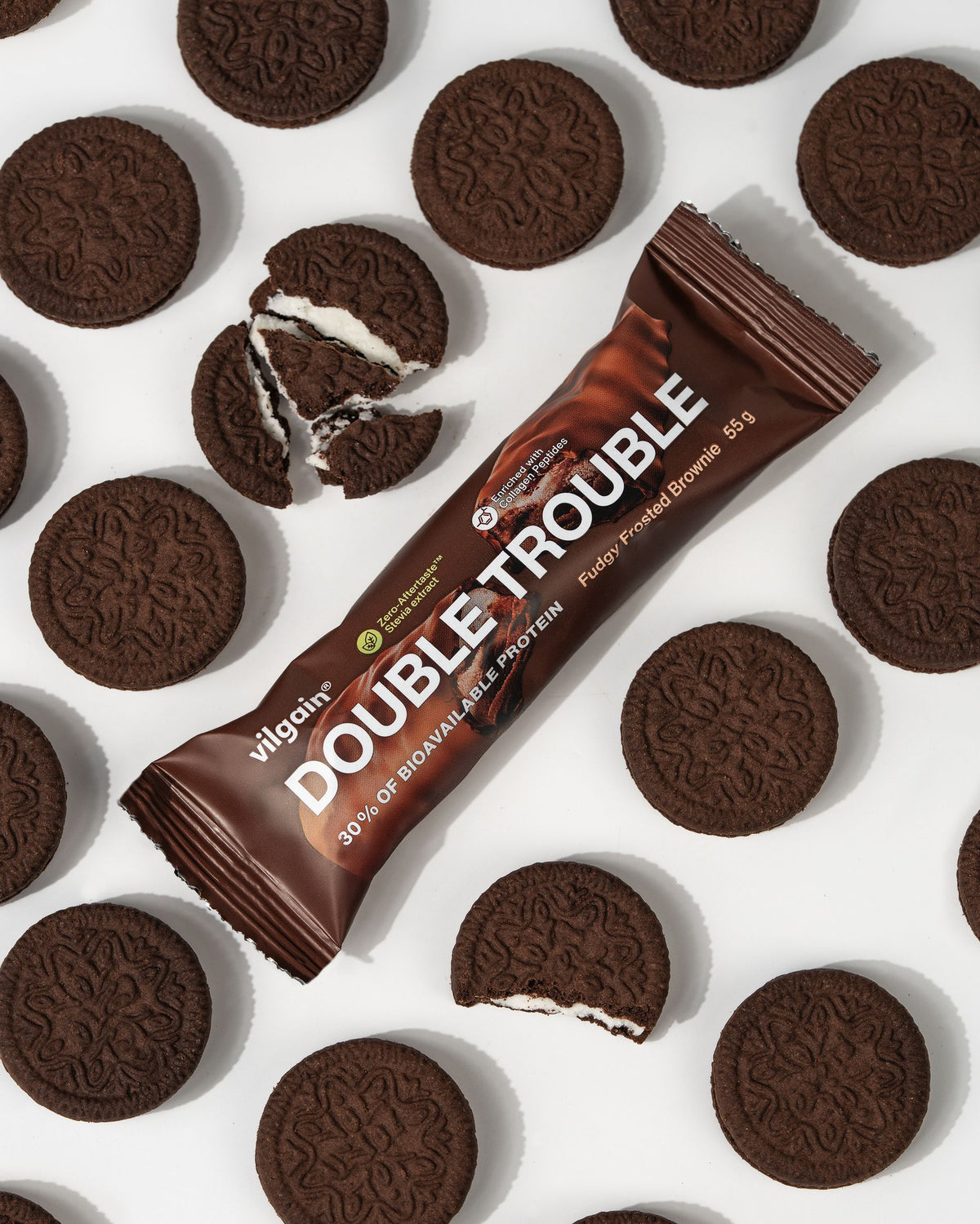 Vilgain Double Trouble Proteinriegel Doppelte Schokolade mit Creme Bild 2