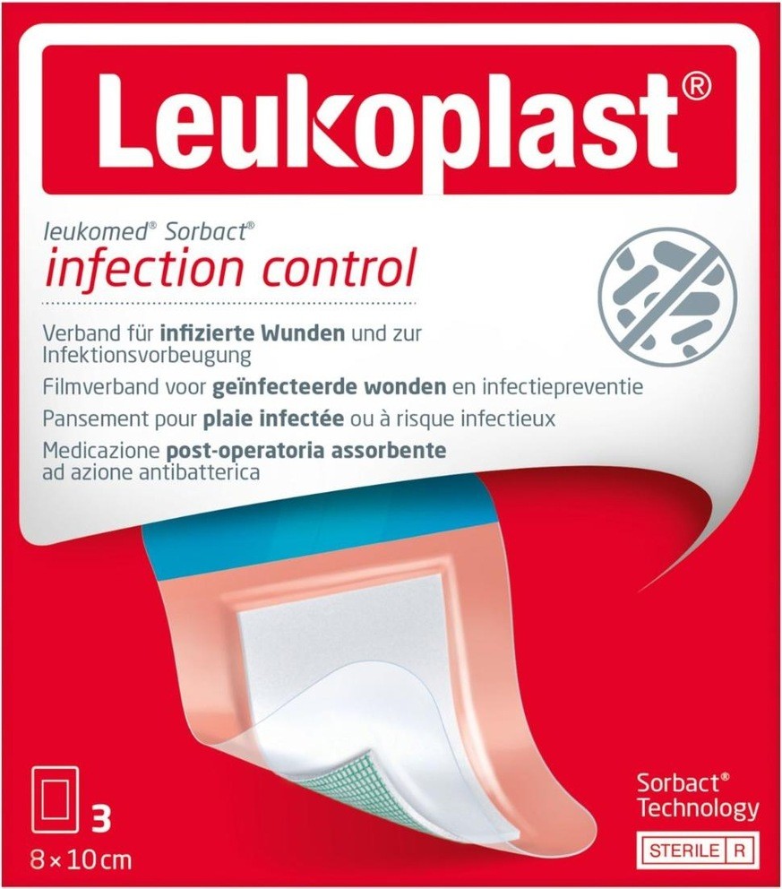 Leukoplast Leukomed Sorbact 8x10cm steril (3 Stk)