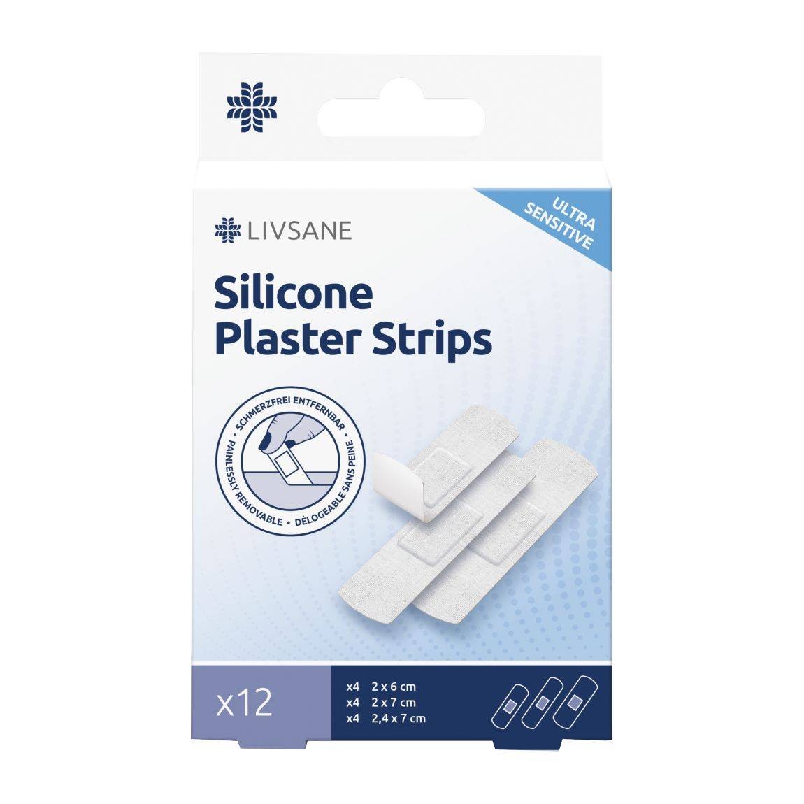 Livsane Silikonpflaster Streifen ultra sensitive (12 Stk)