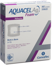 ConvaTec AQUACEL Ag Foam adhäsiv 8x8cm (10 Stk)
