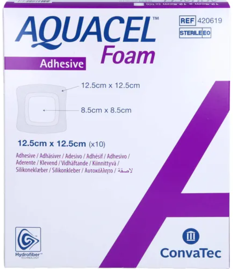 ConvaTec AQUACEL Foam adhäsiv 12.5x12.5cm (10 Stk)
