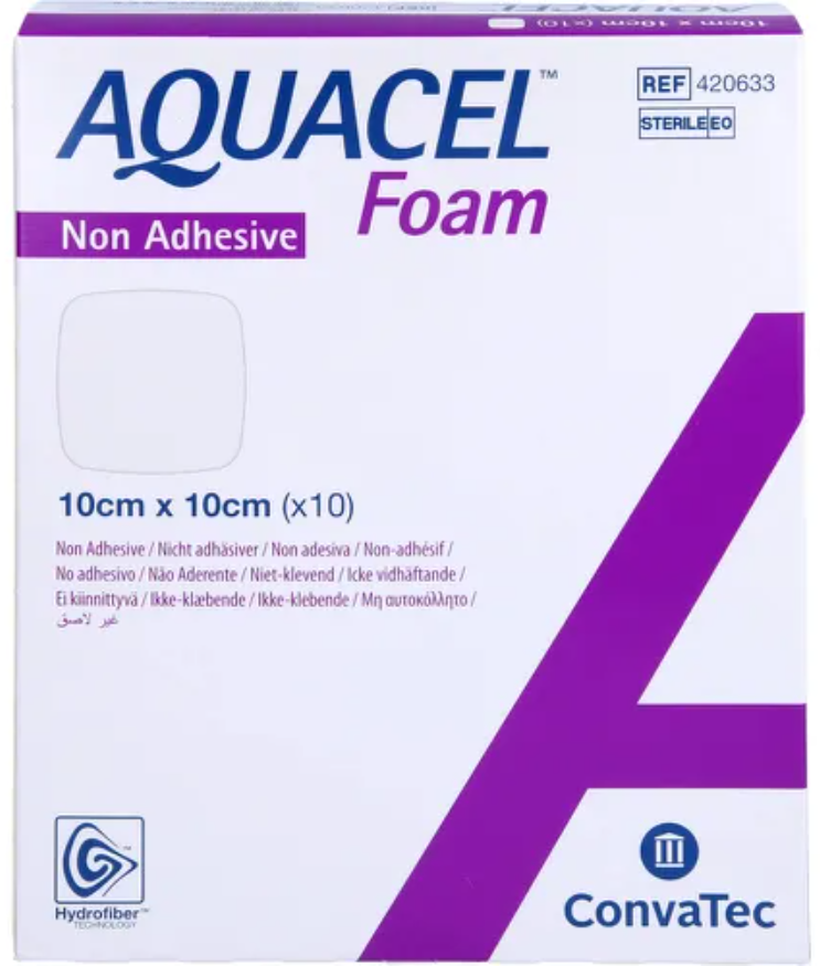 ConvaTec AQUACEL Foam nicht adhäsiv 10x10cm (10 Stk)