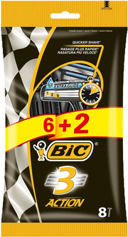 BiC 3 Action 3-Klingenrasierer, 6+2Stk (1 Stk)