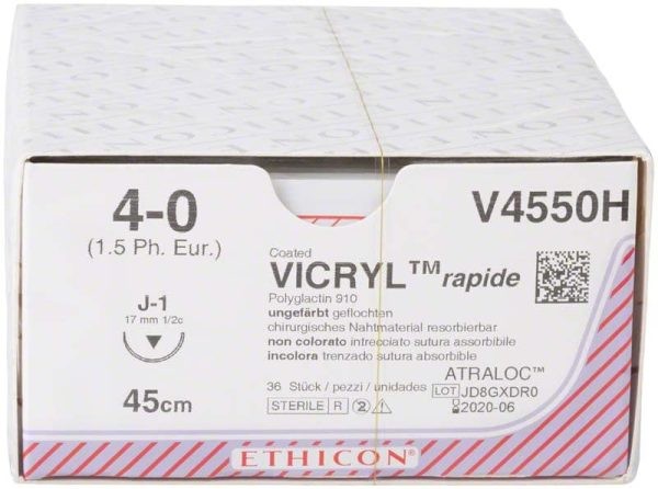 VICRYL RAPIDE 45cm ungefärbt 4-0 J-1 (12 Stk)