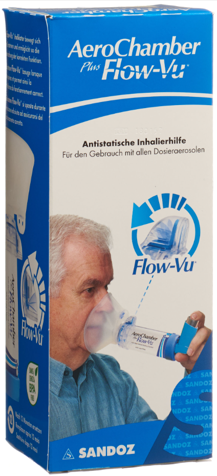 AeroChamber Plus Flow-Vu blau grosse Maske (1 Stk)