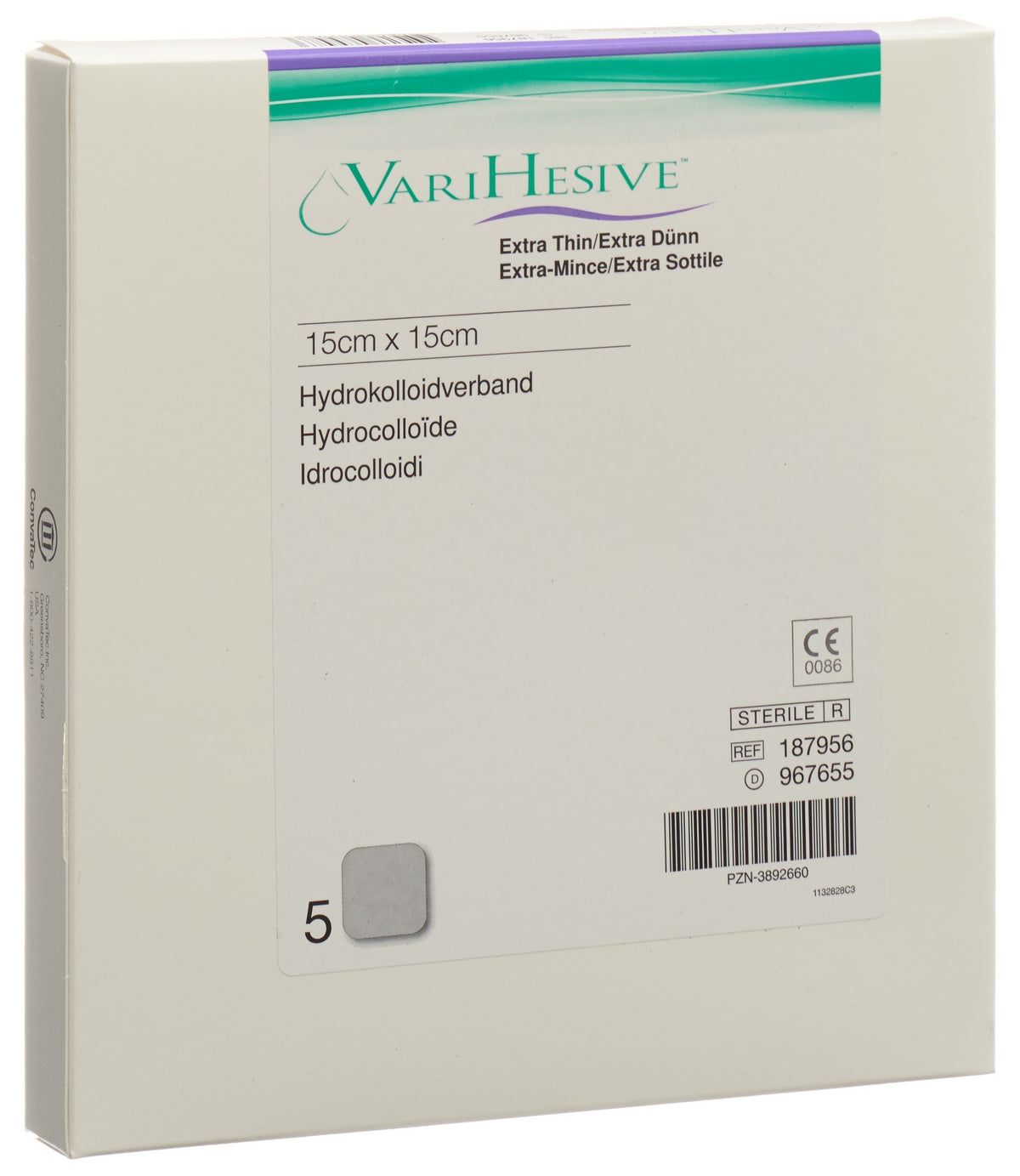 VariHesive Verband 15x15cm extra dünn (5 Stk)