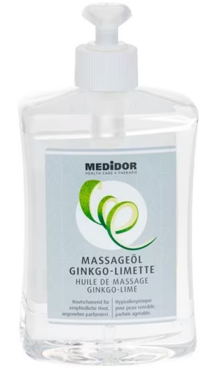 MEDiDOR Massageöl Ginkgo-Limette mit Dosierspender (500ml)