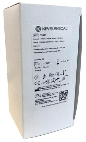 KEY SURGICAL Einmal-Knopfkanülen aus Kunststoff, 0.8x70mm (21 Stk)